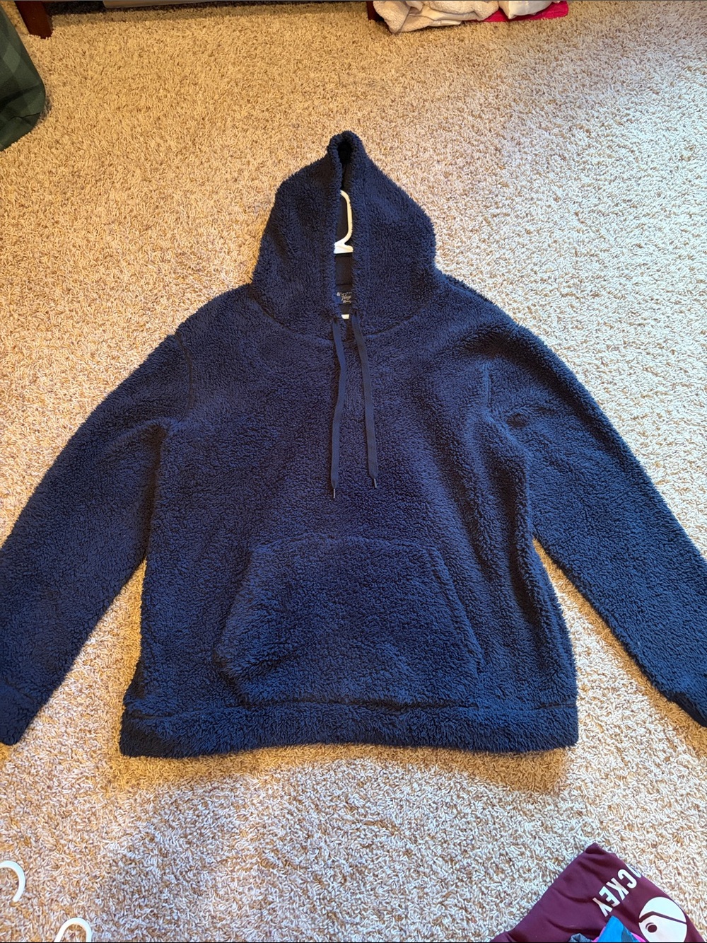 Original Penguin Navy Plush Hooded Pullover Sweater